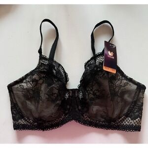 NEW Wacoal Lace To Love 32DD Bra Black Lace Underwire Adjustable Full Coverage